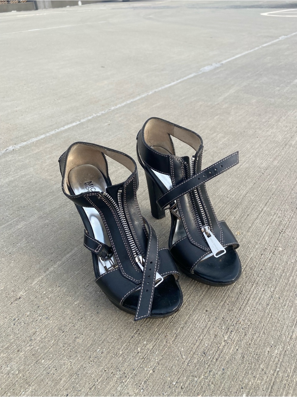 Michael Kors - Women's Black Zip Front High Heel